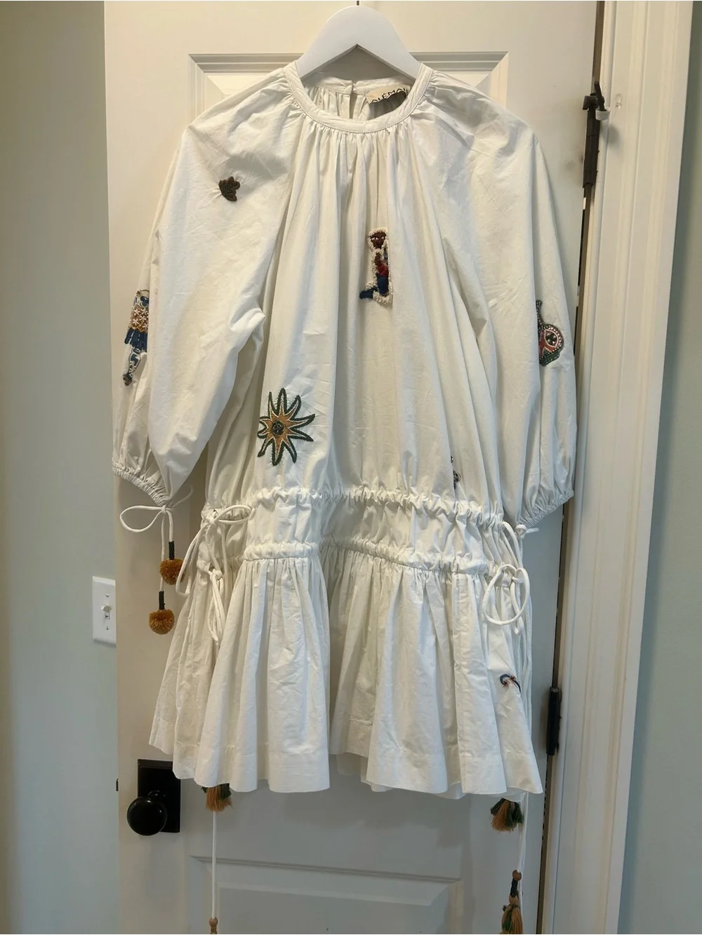 Alemais White Embroidered Mini Dress